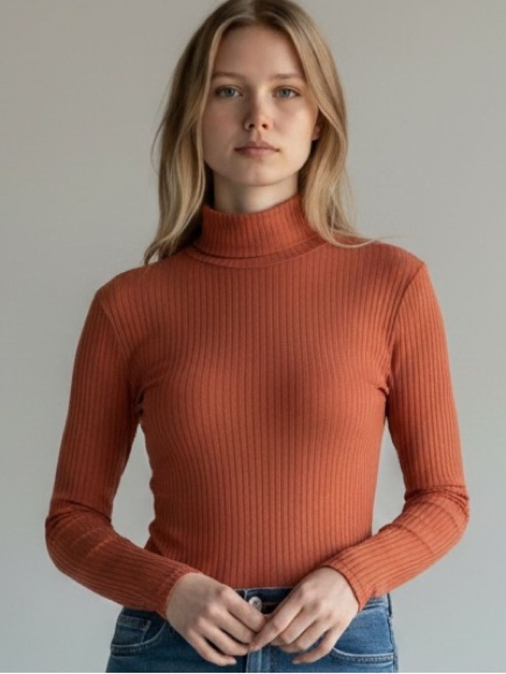 Iris Turtleneck Ribbed Bodysuit. Size Small